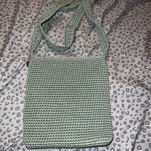 Green Crochet Crossbody Bag